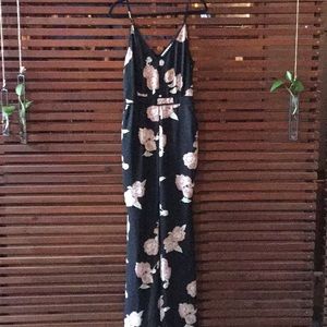 Floor length floral romper